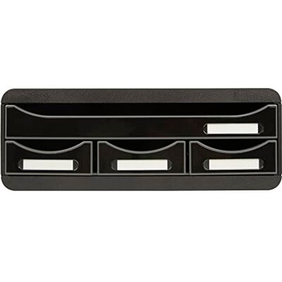 Exacompta Ref 319714D Verktygslåda individuell miniväska med 4 lådor för förvaring av småredskap Yttermått: Djup 27 x Bredd 35,5 x Höjd 13,5 cm Svart högglans Exacompta Ref 319714D Verktygslåda individuell miniväska med 4 lådor för förvaring av småredskap Yttermått: Djup 27 x Bredd 35,5 x Höjd 13,5 cm Svart högglans