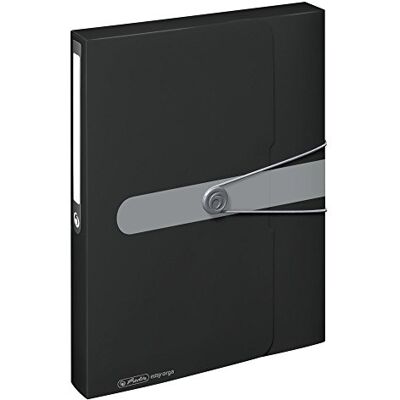 herlitz Samlingslåda A4 PP med ryggetikett, 1 st med designtryck, ryggbredd 4 cm, ogenomskinlig svart herlitz Samlingslåda A4 PP med ryggetikett, 1 st med designtryck, ryggbredd 4 cm, ogenomskinlig svart