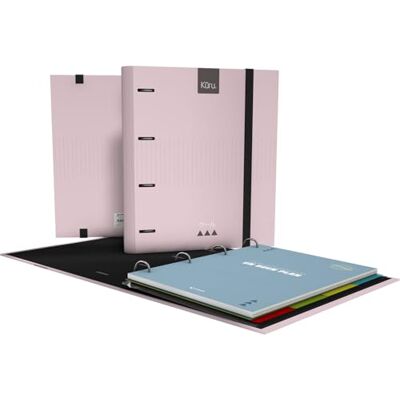 Grafoplás Grafoplas Kuru A4-arkivskåp med 4 ringar med utbyte, komplett skolpaket med avdelare + planerare + klistermärken + genomskinligt kuvert, FSC hårt lock, anti-krymp-plast, mjukt rosa Grafoplás Grafoplas Kuru A4-arkivskåp med 4 ringar med utbyte, komplett skolpaket med avdelare + planerare + klistermärken + genomskinligt kuvert, FSC hårt lock, anti-krymp-plast, mjukt rosa