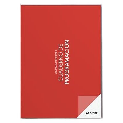 ADDITIO Programmeringsbok för lärare Månadsplan Veckoplanering Kursspårning A4-storlek Spansk Röd ADDITIO Programmeringsbok för lärare Månadsplan Veckoplanering Kursspårning A4-storlek Spansk Röd