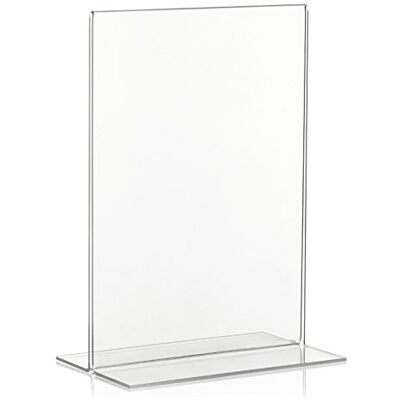 VITAdisplays 5 stycken VITAdiDisplays DIN A5-bordsstativ, reklamstativ som T-stativ, T-stativ av original PLEXIGLAS VITAdisplays 5 stycken VITAdiDisplays DIN A5-bordsstativ, reklamstativ som T-stativ, T-stativ av original PLEXIGLAS