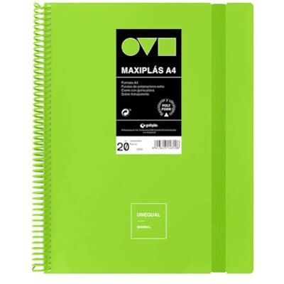 Grafoplás Grafoplas A4-plastmappar 20 genomskinliga foder Hårda polyfoamlock Tuffa och ultralätta Grön färg PVC spiral Minimal Onequal Perfekt för dokument Grafoplás Grafoplas A4-plastmappar 20 genomskinliga foder Hårda polyfoamlock Tuffa och ultralätta Grön färg PVC spiral Minimal Onequal Perfekt för dokument