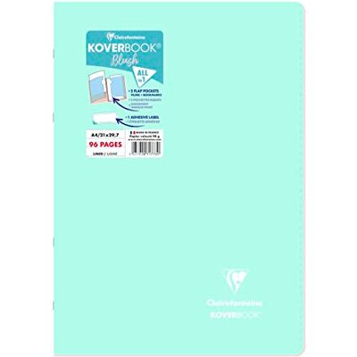 Clairefontaine 971773C Koverbook BLUSH piqué PP bicolore opaque 21x29,7cm 96p ligné Menthe à l'eau/Rose poudré Clairefontaine 971773C Koverbook BLUSH piqué PP bicolore opaque 21x29,7cm 96p ligné Menthe à l'eau/Rose poudré