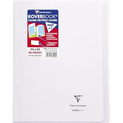 Clairefontaine 981420SC – skolhäftapparat/anteckningsbok DIN A4 24 x 32 cm 48 ark 90 g, fransk linjatur, omslag av transparent polypropen, robust, häftad, färglös, 1 styck Clairefontaine 981420SC – skolhäftapparat/anteckningsbok DIN A4 24 x 32 cm 48 ark 90 g, fransk linjatur, omslag av transparent polypropen, robust, häftad, färglös, 1 styck