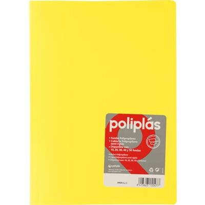 Grafoplás Grafoplas Transparent mappfodral, foliostorlek, gul, 50 polypropylen, ogenomskinlig serie, tillverkad i Spanien, flexibla lock, perfekt för dokumentarkivering Grafoplás Grafoplas Transparent mappfodral, foliostorlek, gul, 50 polypropylen, ogenomskinlig serie, tillverkad i Spanien, flexibla lock, perfekt för dokumentarkivering