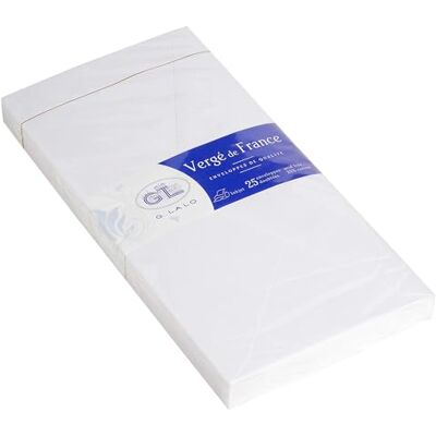 G-LALO G. Lalo Verge kuvert, 110 x 220 mm – extra vit, paket med 25 G-LALO G. Lalo Verge kuvert, 110 x 220 mm – extra vit, paket med 25