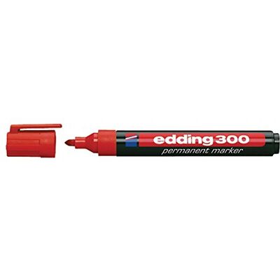edding 300 permanentmarkörer – röd – 10 pennor – rund spets 1,5–3 mm – vattentät, snabbtorkande – torkbeständig – för kartong, plast, glas, trä, metall, glas edding 300 permanentmarkörer – röd – 10 pennor – rund spets 1,5–3 mm – vattentät, snabbtorkande – torkbeständig – för kartong, plast, glas, trä, metall, glas