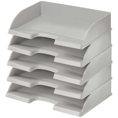 Leitz Brevkorg liggande format A4, 5-pack, grå, Plus-serien, 52180085 Leitz Brevkorg liggande format A4, 5-pack, grå, Plus-serien, 52180085