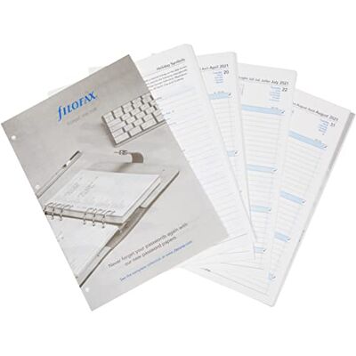 Filofax Civil kalender 2021, 1 dag per sida, A4-blad, på 5 språk Filofax Civil kalender 2021, 1 dag per sida, A4-blad, på 5 språk
