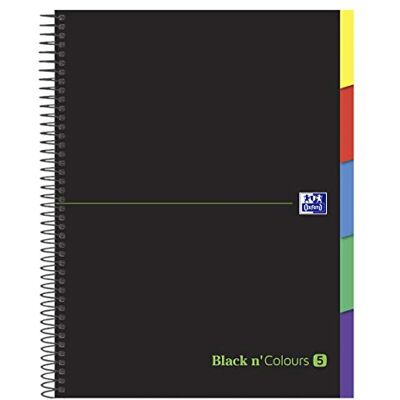 Oxford Black N'Colours, A4+ rutnät 5 x 5, hårt omslag, 100 ark, 5-pack EuropeanBook Multiasignature Oxford Black N'Colours, A4+ rutnät 5 x 5, hårt omslag, 100 ark, 5-pack EuropeanBook Multiasignature