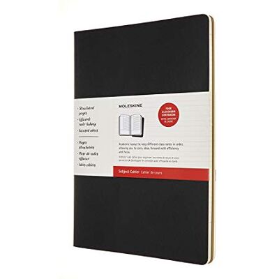 Moleskine Storlek A4 21 x 29,7 cm ämne Cahier journal, anteckningsböcker för att ta anteckningar, kartongskydd, akademisk sidlayout, färg svart och kraftbrun, 160 sidor, set med 2 Moleskine Storlek A4 21 x 29,7 cm ämne Cahier journal, anteckningsböcker för att ta anteckningar, kartongskydd, akademisk sidlayout, färg svart och kraftbrun, 160 sidor, set med 2