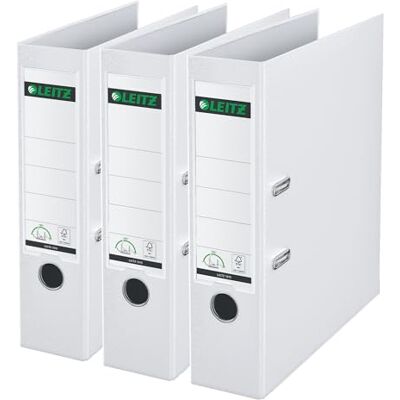 Leitz Esselte Arkiv (A4, lände 8 cm), färg Vit, Pack of 3 Leitz Esselte Arkiv (A4, lände 8 cm), färg Vit, Pack of 3