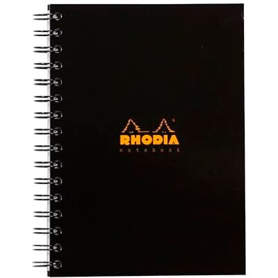 Rhodia – Ref 119233C_PAQ – inbunden företagsbok (160 sidor) – A5 storlek, linjerade avgöranden, 90 gsm velumpapper, årsplanerare på framsidan – svart omslag Rhodia – Ref 119233C_PAQ – inbunden företagsbok (160 sidor) – A5 storlek, linjerade avgöranden, 90 gsm velumpapper, årsplanerare på framsidan – svart omslag