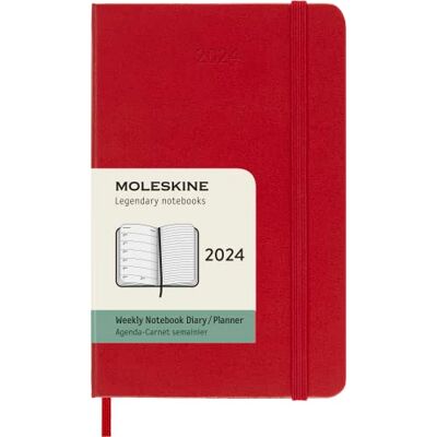 Moleskine 2024 veckoplanerare, 12 m, ficka, scharlakansröd, hårt omslag (3,5 x 5,5) Moleskine 2024 veckoplanerare, 12 m, ficka, scharlakansröd, hårt omslag (3,5 x 5,5)