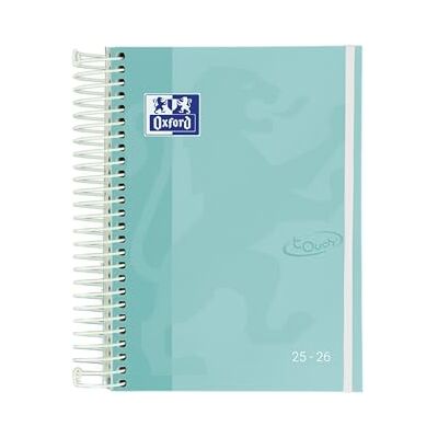 Oxford Touch, Agenda 2025 2026, dag per sida, extra lock, 12 x 18 cm, spanska, ismintgrön Oxford Touch, Agenda 2025 2026, dag per sida, extra lock, 12 x 18 cm, spanska, ismintgrön