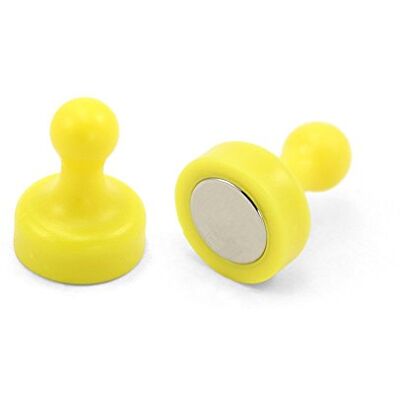 first4magnets Hög effekt gul kastrull magnet för kylskåp, kontor, whiteboard, anslagstavla, arkivskåp – 19 mm diameter x 25 mm hög – 2-pack first4magnets Hög effekt gul kastrull magnet för kylskåp, kontor, whiteboard, anslagstavla, arkivskåp – 19 mm diameter x 25 mm hög – 2-pack