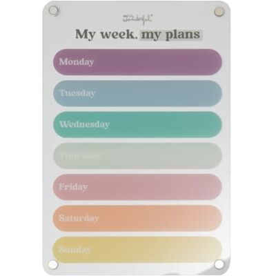 Mr. Wonderful Magnetisk genomskinlig whiteboard My week, my plans veckoplanerare med magnetisk baksida Mr. Wonderful Magnetisk genomskinlig whiteboard My week, my plans veckoplanerare med magnetisk baksida