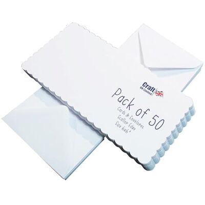 Craft UK Limited Craft UK 836 vita bågade kort och kuvert 6 x 6, kort, 25 x 55 mm Craft UK Limited Craft UK 836 vita bågade kort och kuvert 6 x 6, kort, 25 x 55 mm