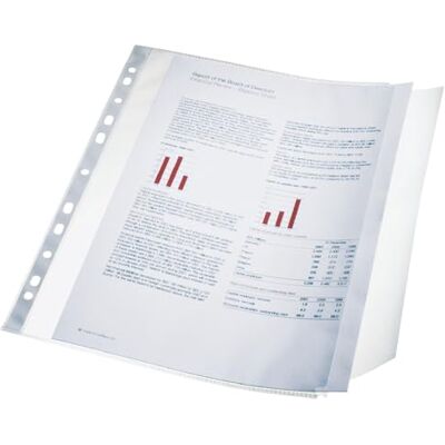 Leitz Esselte 17939 set med 10 perforerade sidofickor i kornig polypropylen A4-90 µ genomskinlig Leitz Esselte 17939 set med 10 perforerade sidofickor i kornig polypropylen A4-90 µ genomskinlig
