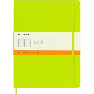 Moleskine Classic Notebook, Ruled Notebook, Hard Cover and Elastic Closure, Size X-Large 19 x 25 cm, Colour Lemon Green, 192 Pages Moleskine Classic Notebook, Ruled Notebook, Hard Cover and Elastic Closure, Size X-Large 19 x 25 cm, Colour Lemon Green, 192 Pages