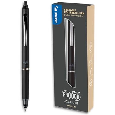 PILOT Frixion Ball Zone Svart i presentförpackning Premium raderbar indragbar penna med raderbart bläck Påfyllningsbar och ergonomisk rollerballpenna svart bläck medium spets PILOT Frixion Ball Zone Svart i presentförpackning Premium raderbar indragbar penna med raderbart bläck Påfyllningsbar och ergonomisk rollerballpenna svart bläck medium spets