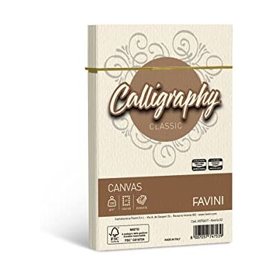 Favini A57Q417 Calligraphy Canvas Ruvido, 12 x 18 cm, Elfenben Favini A57Q417 Calligraphy Canvas Ruvido, 12 x 18 cm, Elfenben