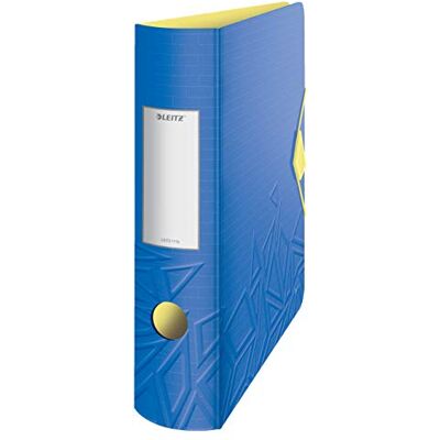 Leitz 180° aktiv Urban Chic A4-spak bågfil, blå, böjd ryggrad 82 mm bredd, elastisk fästning, lätt polyskum, Urban Chic, 11160032 Leitz 180° aktiv Urban Chic A4-spak bågfil, blå, böjd ryggrad 82 mm bredd, elastisk fästning, lätt polyskum, Urban Chic, 11160032