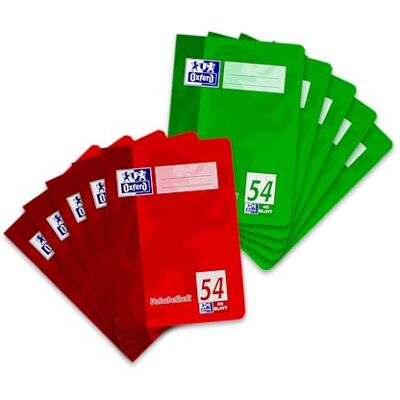 Oxford Vokabelhäft, A5, Lin. 54 (3 kolumner), 40 ark, röd och grön, 10 stycken Oxford Vokabelhäft, A5, Lin. 54 (3 kolumner), 40 ark, röd och grön, 10 stycken