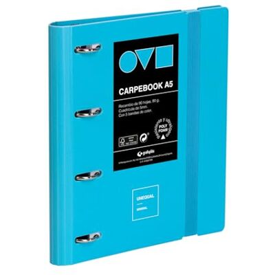 Grafoplás Grafoplas 4 ringarkivskåp A5 Polyfoam Carpebook Robust och ultralätt Unik minimal pastellblå Reservdelar 25 mm runda ringar Perfekt för att organisera mål Grafoplás Grafoplas 4 ringarkivskåp A5 Polyfoam Carpebook Robust och ultralätt Unik minimal pastellblå Reservdelar 25 mm runda ringar Perfekt för att organisera mål