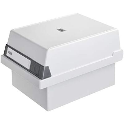 HAN 967-11, kort arkivering box A7 landskap. Innovativ, attraktiv design rymmer 800 kort, justerbart lock med stor inskriptionsetikett, ljusgrå HAN 967-11, kort arkivering box A7 landskap. Innovativ, attraktiv design rymmer 800 kort, justerbart lock med stor inskriptionsetikett, ljusgrå