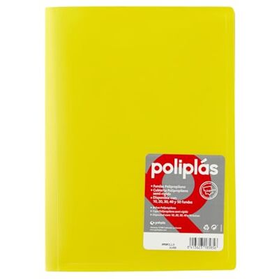 Grafoplás Grafoplas A4 transparent omslag, gul, 50 polypropylen, ogenomskinlig serie, tillverkad i Spanien, flexibla lock, perfekt för arkivering av dokument och folios Grafoplás Grafoplas A4 transparent omslag, gul, 50 polypropylen, ogenomskinlig serie, tillverkad i Spanien, flexibla lock, perfekt för arkivering av dokument och folios