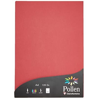 Clairefontaine – ref 4293C – pollenfärgat papper (paket med 50 ark) – A4 (210 x 297 mm), 120 gsm papper, bläckstråleskrivare och laserskrivarkompatibel, syrafri – rödbrun Clairefontaine – ref 4293C – pollenfärgat papper (paket med 50 ark) – A4 (210 x 297 mm), 120 gsm papper, bläckstråleskrivare och laserskrivarkompatibel, syrafri – rödbrun