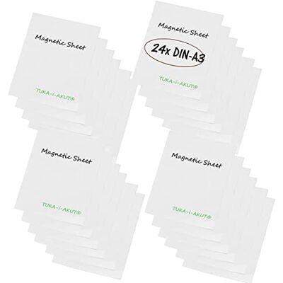 TUKA-i-AKUT TUKA 24x A3 Magnetiskt ark för etikett, skrivning och trim, flexibel klippbar magnetisk film gummiplatta, för etikett för reklamundervisning affisch, uppsättning 24 en vit TKD9041 TUKA-i-AKUT TUKA 24x A3 Magnetiskt ark för etikett, skrivning och trim, flexibel klippbar magnetisk film gummiplatta, för etikett för reklamundervisning affisch, uppsättning 24 en vit TKD9041