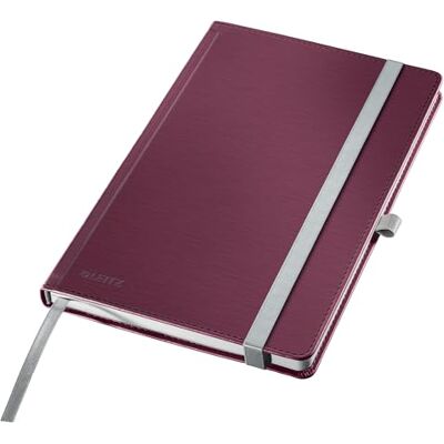 Leitz Style A5 Anteckningsbok linjerad, inbunden (160 sidor, 80 ark, FSC-certifierat 100 g/m² papper, stängning och bokmärke, för kontor och hemmakontor, röd, 44851028 Leitz Style A5 Anteckningsbok linjerad, inbunden (160 sidor, 80 ark, FSC-certifierat 100 g/m² papper, stängning och bokmärke, för kontor och hemmakontor, röd, 44851028