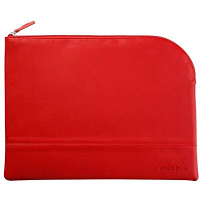 Rhodia 116744C rama pochette zippé en simili cuir italien taille L (21x28 cm) COQUELICOT Rhodia 116744C rama pochette zippé en simili cuir italien taille L (21x28 cm) COQUELICOT