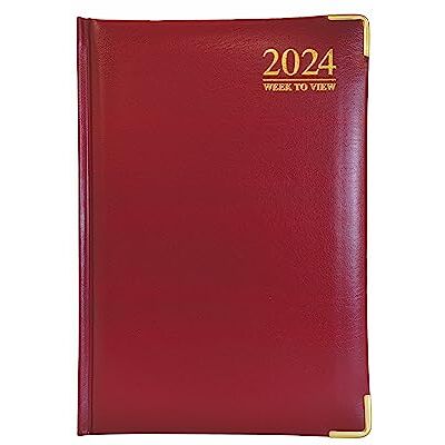 G4GADGET G4 2024 Röd A5 veckodagbok inbunden omslag 70 GSM papper för företagskontor och hem G4GADGET G4 2024 Röd A5 veckodagbok inbunden omslag 70 GSM papper för företagskontor och hem