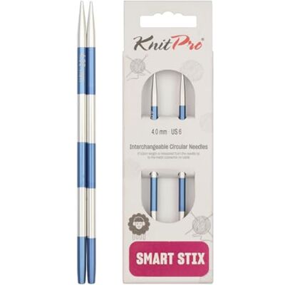 KnitPro KP42125 SmartStix nålspetsar, metall, kula, 4 mm KnitPro KP42125 SmartStix nålspetsar, metall, kula, 4 mm