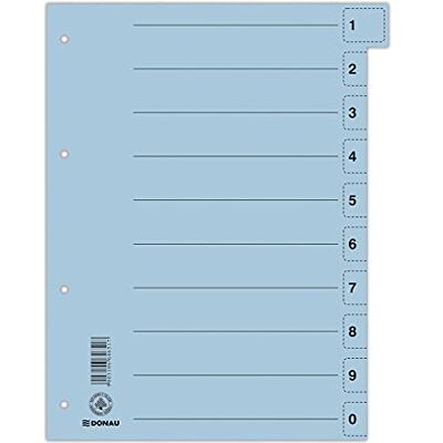 DONAU 8611001-10 avdelare 50-pack/färg: blå/kartongregister bred Tillverkad av återvunnen kartong/för DIN A4 4-hålsstansflikar avdelare mapp register/blå ängel/tillverkad i EU DONAU 8611001-10 avdelare 50-pack/färg: blå/kartongregister bred Tillverkad av återvunnen kartong/för DIN A4 4-hålsstansflikar avdelare mapp register/blå ängel/tillverkad i EU