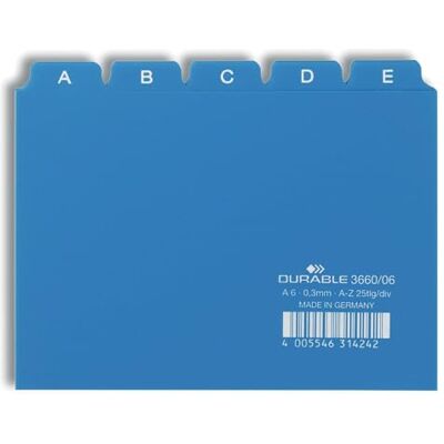 Durable 366006 Ledkort A-Z A6L, blå Durable 366006 Ledkort A-Z A6L, blå