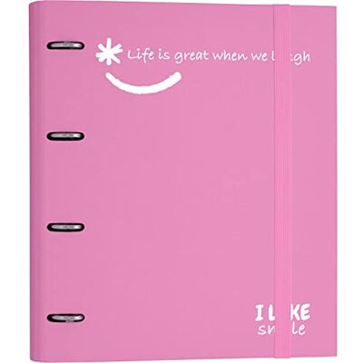 Grafoplás 88101353. 4-rings arkiv med ersättning, A4, Ljusrosa, FSCC Papper Fodrad kartong, Inkluderar Separatorer, Carpebook Like Smile Grafoplás 88101353. 4-rings arkiv med ersättning, A4, Ljusrosa, FSCC Papper Fodrad kartong, Inkluderar Separatorer, Carpebook Like Smile