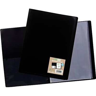 eco-eco A4 100% återvunnen 60 fickor svart flexibelt fodral portfölj bok mapp visningsbok, eco114 eco-eco A4 100% återvunnen 60 fickor svart flexibelt fodral portfölj bok mapp visningsbok, eco114