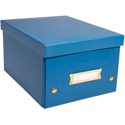 Exacompta Ref. 62252E kartong med 5 neo deco förvaringslådor levereras platt lätt att montera med tryckknappar DIN A5 storlek 20 x 26 x 15 cm blå färg Exacompta Ref. 62252E kartong med 5 neo deco förvaringslådor levereras platt lätt att montera med tryckknappar DIN A5 storlek 20 x 26 x 15 cm blå färg