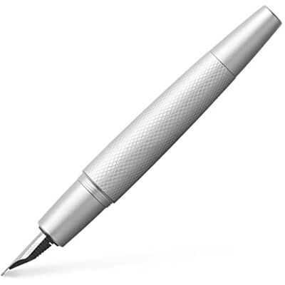 Faber-Castell e-motion reservoarpenna, rent silver – medium Faber-Castell e-motion reservoarpenna, rent silver – medium