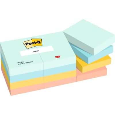 Post-it Notes Strandfärgsamling, paket med 12 dynor, 100 ark per dyna, 38 mm x 51 mm, grön, gul, orange självhäftande anteckningar för anteckningar, att göra-listor och påminnelser Post-it Notes Strandfärgsamling, paket med 12 dynor, 100 ark per dyna, 38 mm x 51 mm, grön, gul, orange självhäftande anteckningar för anteckningar, att göra-listor och påminnelser