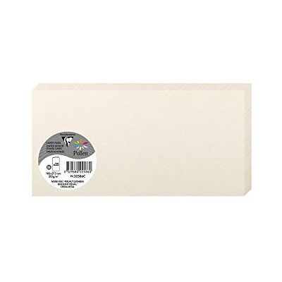 Clairefontaine pollen iriserande vikt kort, 106 x 213 mm, 210 g grädde, paket med 25 Clairefontaine pollen iriserande vikt kort, 106 x 213 mm, 210 g grädde, paket med 25