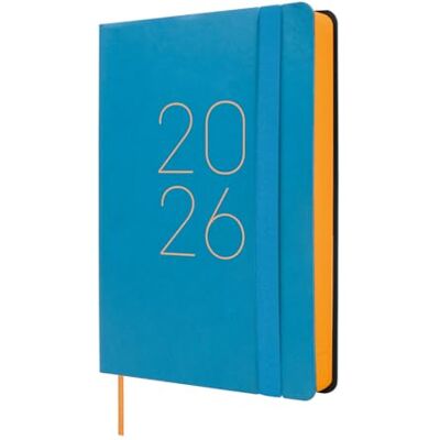 Finocam Dagbok 2026 1 dag januari december (12 månader) Årlig planerare 2026 med elastiskt band och stickat band Flexi Lisa mjukt omslag Blå katalanska Finocam Dagbok 2026 1 dag januari december (12 månader) Årlig planerare 2026 med elastiskt band och stickat band Flexi Lisa mjukt omslag Blå katalanska