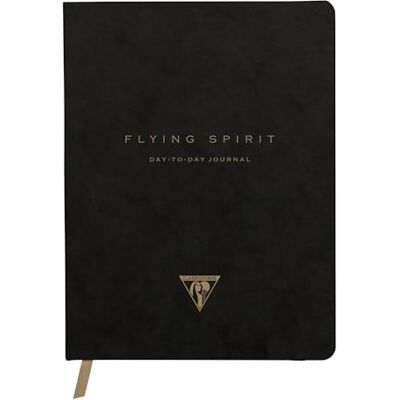 Clairefontaine 102746C Flying Spirit, Black, DaytoDay journal 19x25 cm, 192 pages, dot, pochette à soufflet au dos, marquepage, fermeture élastique, ass. Clairefontaine 102746C Flying Spirit, Black, DaytoDay journal 19x25 cm, 192 pages, dot, pochette à soufflet au dos, marquepage, fermeture élastique, ass.