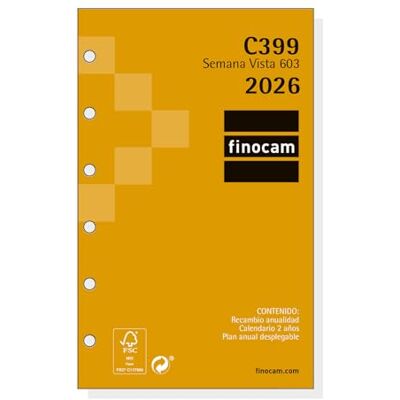 Finocam Klassisk årlig ersättning 2026 vecka horisontell vy januari 2026 december 2026 (12 månader) spanska Finocam Klassisk årlig ersättning 2026 vecka horisontell vy januari 2026 december 2026 (12 månader) spanska