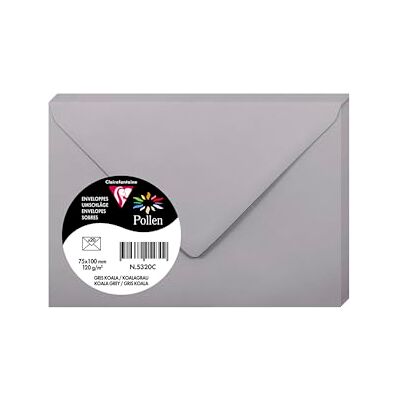 Clairefontaine – Ref 5320C – pollenkuvert (paket med 20) – 75 x 100 mm storlek, 120 gsm papper, gummerad tätning, bläckstråleskrivare och laserskrivarkompatibel, syrafri – koalabå Clairefontaine – Ref 5320C – pollenkuvert (paket med 20) – 75 x 100 mm storlek, 120 gsm papper, gummerad tätning, bläckstråleskrivare och laserskrivarkompatibel, syrafri – koalabå