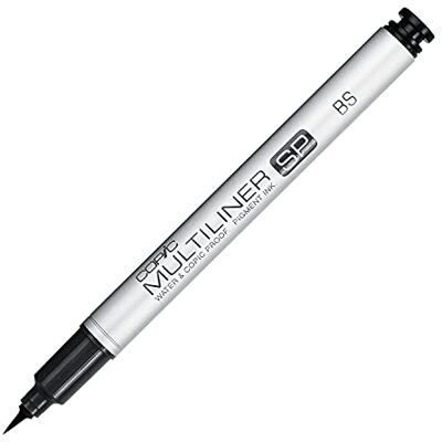 Copic Multiliner SP svart pigment bläckmarkör SP borste, för konst och hantverk, färgning, grafik, highlighter, design, anime, professionella och nybörjare, konsttillbehör och målarböcker Copic Multiliner SP svart pigment bläckmarkör SP borste, för konst och hantverk, färgning, grafik, highlighter, design, anime, professionella och nybörjare, konsttillbehör och målarböcker
